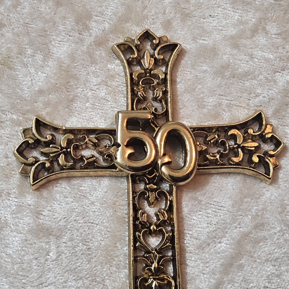 Prayer Bracelet 7.5 in & 50 year Anniversary Gold Tone Cross Book Mark - Picture 5 of 8